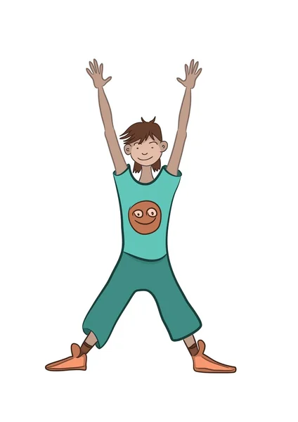 Boy doing exercises — Stock Vector