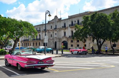 Havana - Küba eski Amerikan arabaları
