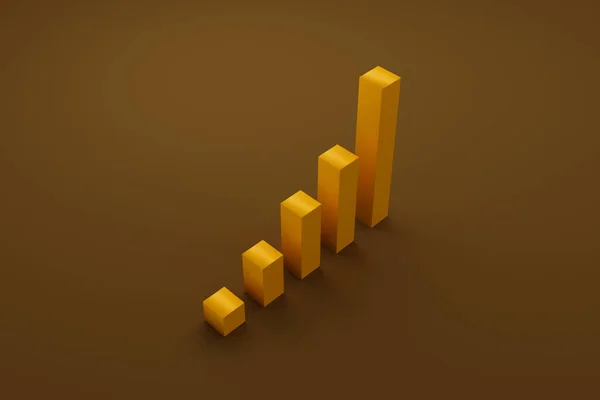 Gráfico Bar Crescimento Subindo Escadas Passos Desenvolvimento Negócios Para Sucesso — Fotografia de Stock