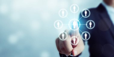 İnsan kaynakları yönetimi ve istihdam alanları iş konsepti