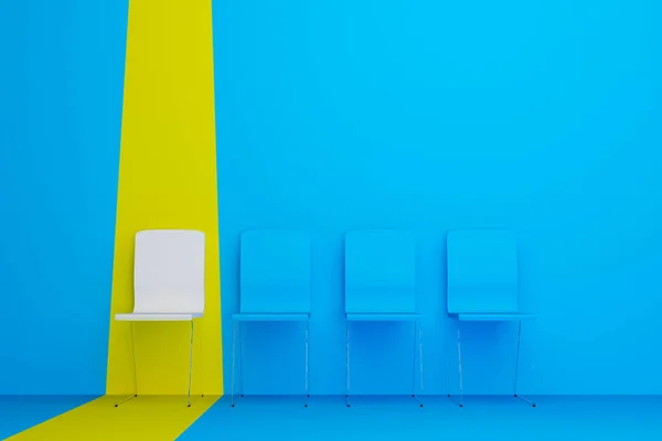 Outstanding Chair Row White Chair Standing Out Crowd Human Resource — Fotografia de Stock