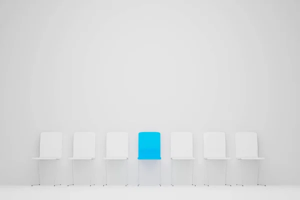 Outstanding Chair Row Blue Chair Standing Out Crowd Human Resource — Stock Photo, Image