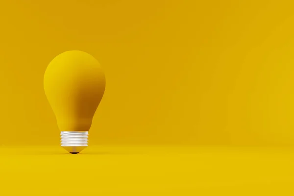 Glödlampa Gul Bakgrund Begreppet Kreativ Idé Och Innovation Illustration — Stockfoto