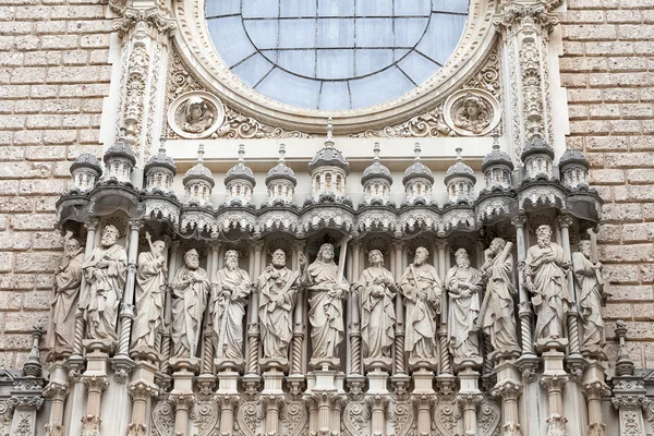 Facade of Santa Maria de Montserrat Abbey, Spain — Stock Photo, Image