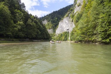  Dunajec River Gorge. Tekne rafting görüntülemek.