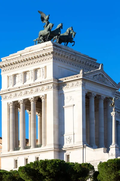 Victor Emmanuel Emlékmű Monumento Nazionale Vittorio Emanuele Velencei Téren Quadriga — Stock Fotó