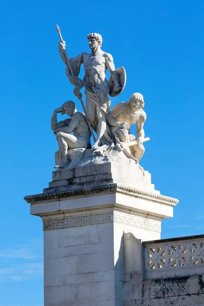 Roma Itália Outubro 2020 Alegoria Escultura Força Augusto Rivalta Monumento — Fotografia de Stock