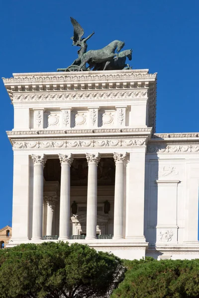 Victor Emmanuel Emlékmű Monumento Nazionale Vittorio Emanuele Velencei Téren Quadriga — Stock Fotó