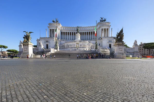 意大利罗马 2020年10月8日 威尼斯广场上的维克多 伊曼纽尔二世纪念碑 Victor Emmanuel Monumento Nazionale Vittorio Emanuele — 图库照片