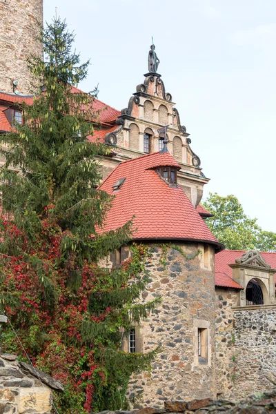 Замок Чоха Средневековая Таинственная Крепость Xiii Века Лесна Польша — стоковое фото