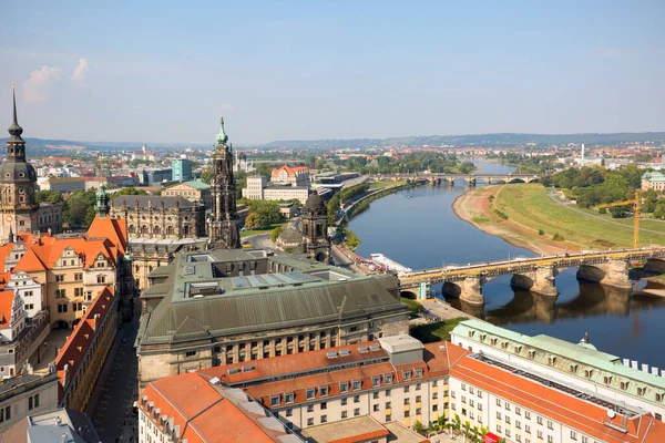 Dresden Alemanha Setembro 2020 Vista Aérea Parte Histórica Cidade Rio — Fotografia de Stock