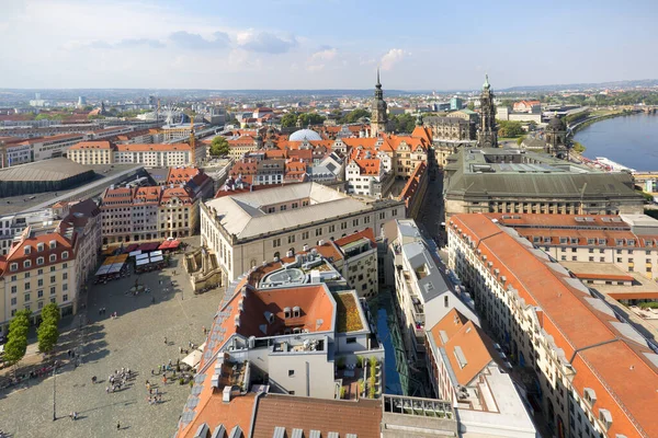 Drážďany Německo Září 2020 Letecký Pohled Neumarkt Nový Trh Historickém — Stock fotografie