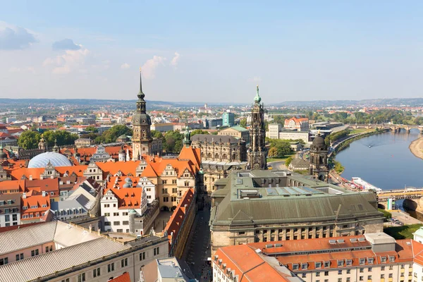 Dresden Alemanha Setembro 2020 Vista Aérea Catedral Dresden Parte Histórica — Fotografia de Stock