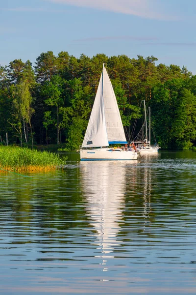 Mazury Ruciane Nida Polska Czerwca 2020 Przystań Jachtowa Jeziorach Mazurskich — Zdjęcie stockowe