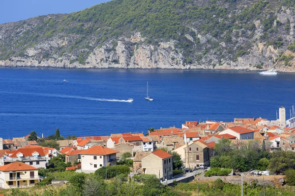 12Th Century Coastal Town Lying Island Vis Adriatic Sea Typical — Zdjęcie stockowe