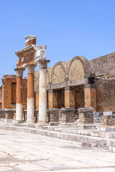 Ruins Ancient City Destroyed Eruption Volcano Vesuvius Naples Pompeii Italy — Stock Photo, Image