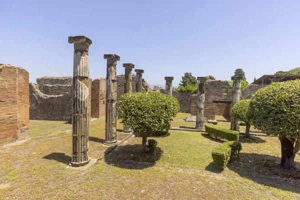 Ruins Ancient City Destroyed Eruption Volcano Vesuvius Naples Pompeii Italy — Stock Photo, Image