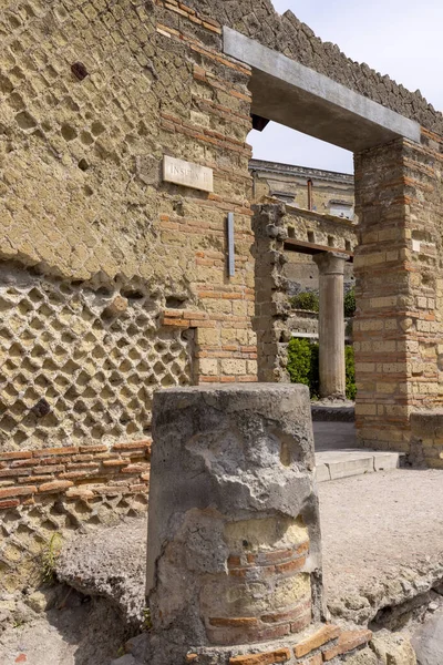 Ruinerna Gammal Stad Som Förstördes Vulkanen Vesuvius Utbrott Nära Neapel — Stockfoto