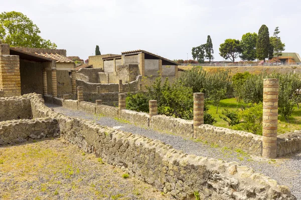 Ruiner Gammal Stad Förstörd Genom Vulkanen Vesuvius Utbrott Nära Neapel — Stockfoto