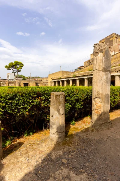 Ruiner Gammal Stad Förstörd Genom Vulkanen Vesuvius Utbrott Nära Neapel — Stockfoto