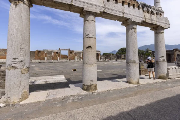 Pompeya Nápoles Italia Junio 2021 Foro Pompeya Con Entrada Basílica — Foto de Stock