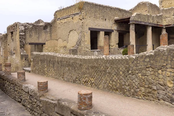 Ruiner Gammal Stad Förstörd Genom Vulkanen Vesuvius Utbrott Nära Neapel — Stockfoto