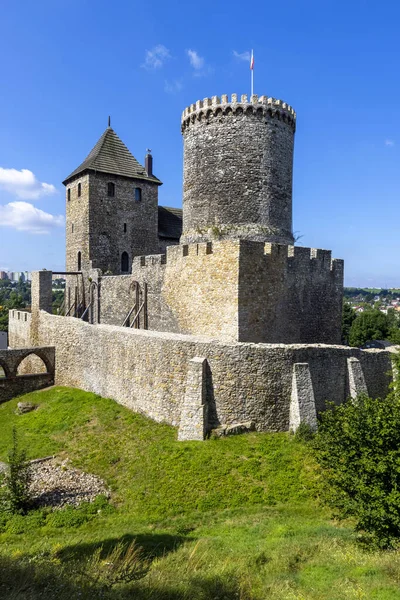 Medieval gothic castle, Bedzin Castle, Upper Silesia, Bedzin, Poland. It was built as a fortified by King Casimir the Great in the 13th century. Now restored is a tourist attraction