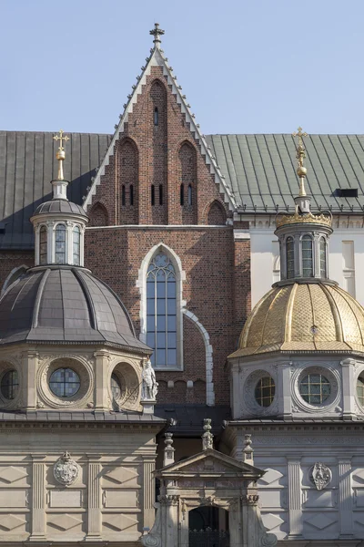 Catedral de Wawel en Wawel Hiill en el casco antiguo de Cracovia en Polonia — Foto de Stock