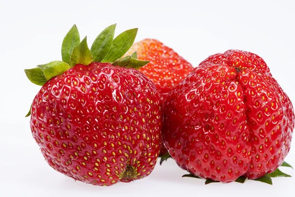 Some fruits of strawberry isolated on white background — Stock Photo, Image