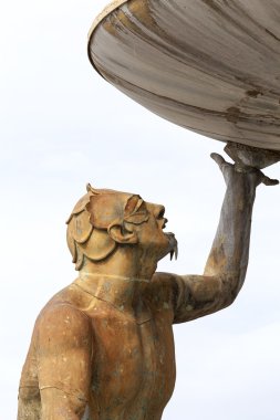 Triton Fountain Malta başkenti üç Tritonları biri