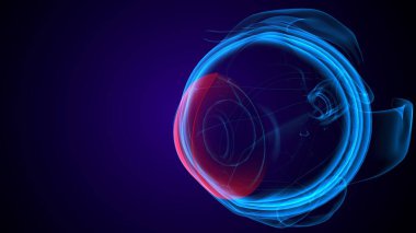 Göz kısmı anatomi. 3d illüstrasyon
