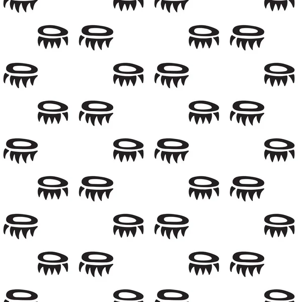 Schwarze Geschlossene Augen Nahtloses Muster Handgezeichnete Zeichentricksammlung Vektorabbildung Auf Weißem — Stockvektor