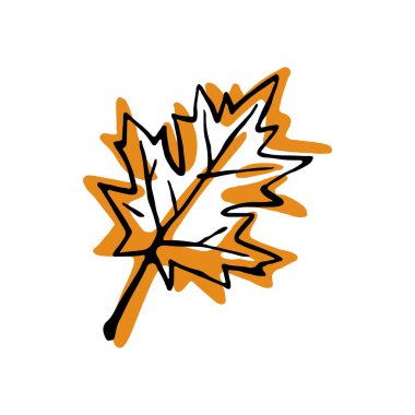 Elle çizilmiş akçaağaç yaprağı simgesi, sonbahar markalaşması, ambalajlama, sosyal medya görselleri, editoryal yerleşimler ve modern yaşam tarzı projeleri için tasarlandı..