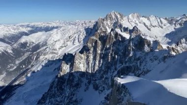 Mont Blanc 'tan Panoramik Gün Batımı Görünümü Alp Dağları Dağları Üzerinde