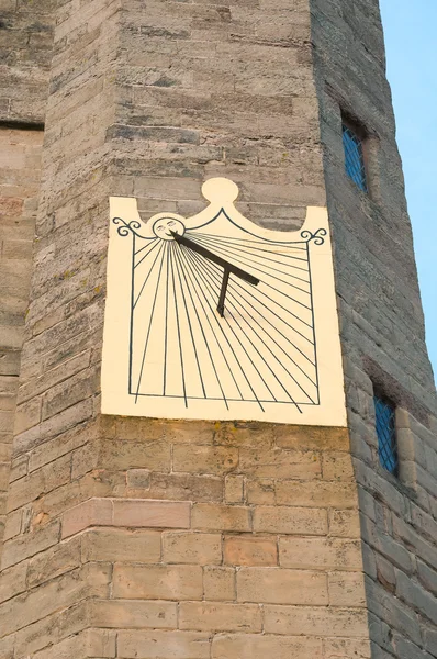 Medieval sundial on stone castle tower UK England — Stock Photo, Image