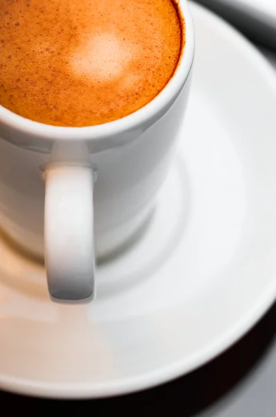 Espresso coffee cup close up macro neutral — Stock Photo, Image