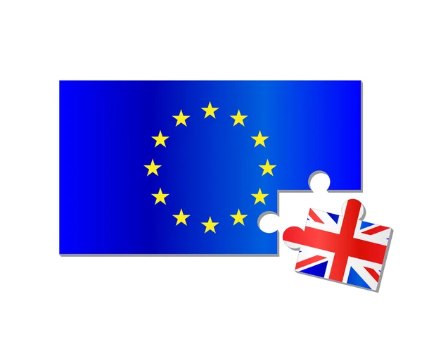 欧洲国旗 Brexit 拼图 — 图库矢量图片