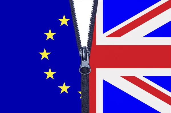 Brexit 标志拉链 — 图库照片
