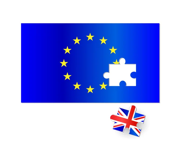 欧盟旗帜 Brexit 拼图 — 图库矢量图片