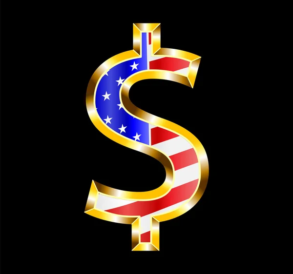 Symbol dolaru americká vlajka — Stockový vektor