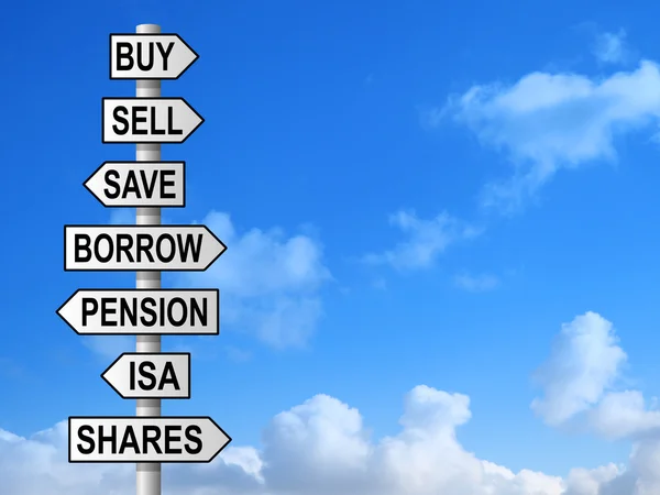 Money Choices Signpost — Stock Photo, Image