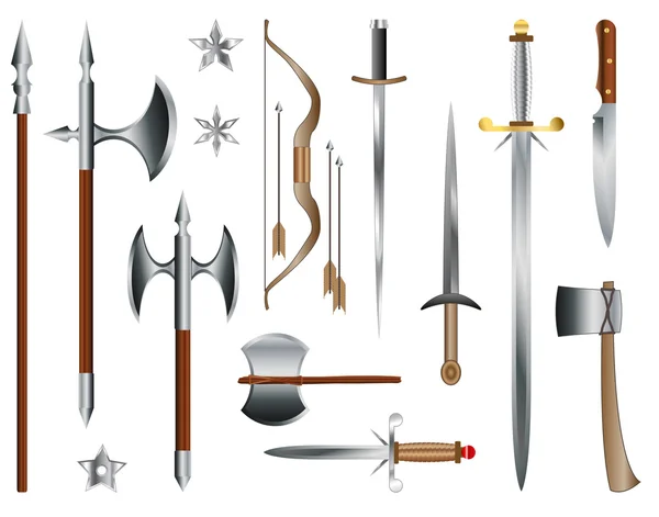 Armas medievales — Vector de stock