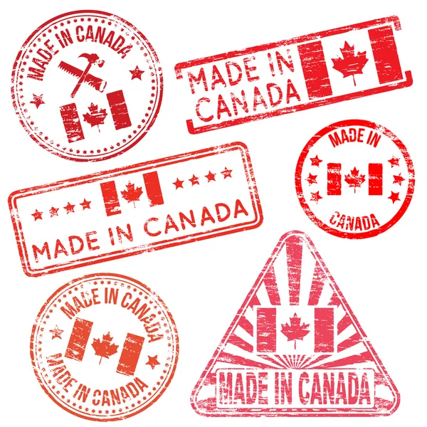 Made In Canada Rubber Stamps — Stock Vector