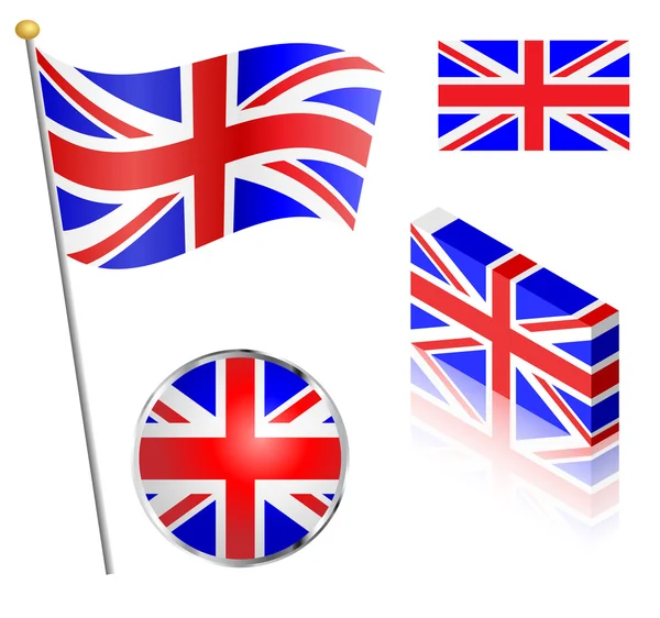 İngiltere bayrağı ayarlanmış — Stok Vektör