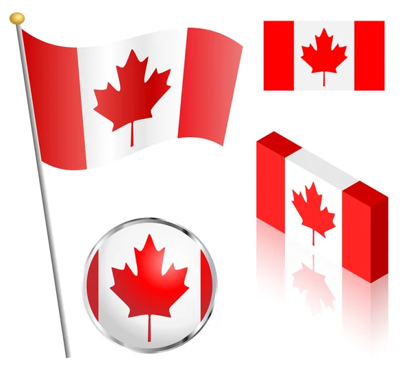 Canadese vlag is ingesteld — Stockvector