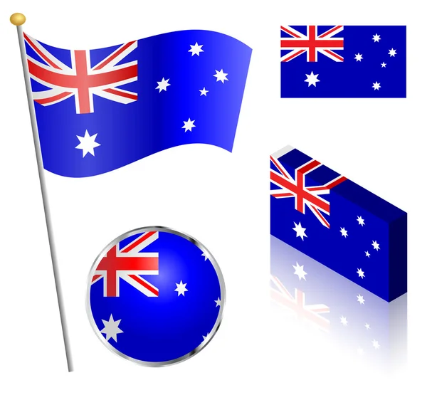 Bandera de Australia Set — Archivo Imágenes Vectoriales