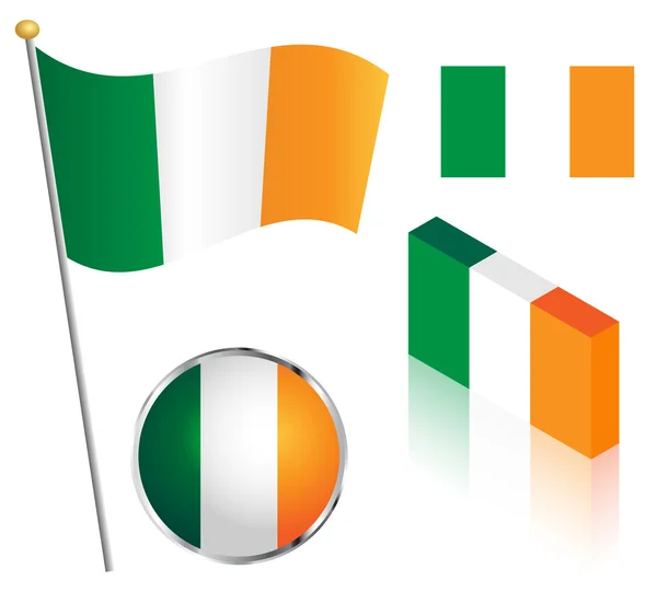 Set bandiera irlandese — Vettoriale Stock