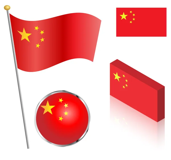 Chinese Flag Set — Stock Vector