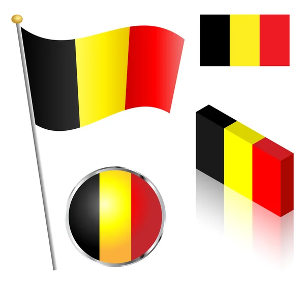 Belçika bayrağı ayarlanmış — Stok Vektör