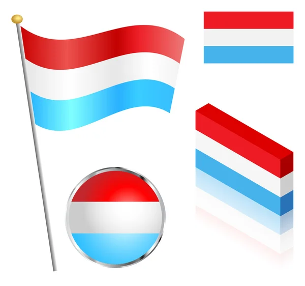 Jeu de drapeaux Luxembourg — Image vectorielle